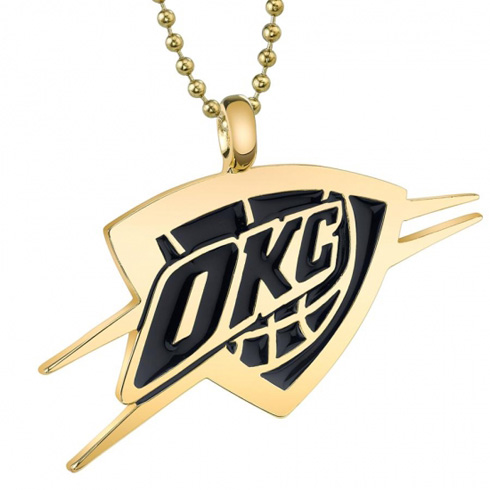 Oklahoma City Thunder Gold Finish Medallion Necklace