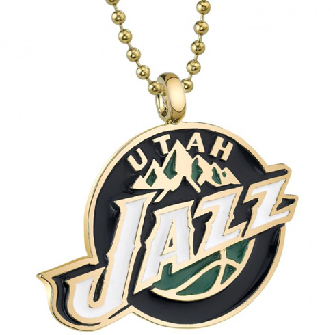 Utah Jazz Gold Finish Medallion Necklace