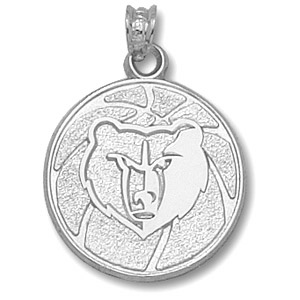 Sterling Silver 3/4in Memphis Grizzlies Basketball Pendant GRI003-SS