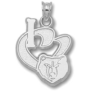 Memphis Grizzlies 3/4in Sterling Silver Basketball Pendant