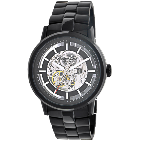 Kenneth Cole New York KC3981 Skeleton Silver and Black Dial Watch