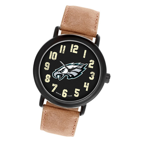 Philadelphia Eagles Throwback Leather Watch