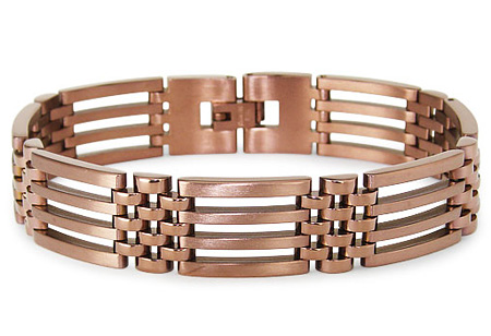 Stainless Steel Rose Gold Plated Bracelet 8.5in