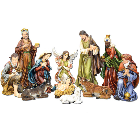 Resin 11-Piece 30in Nativity Scene Figurine Set