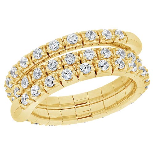 14k Yellow Gold 1 ct tw Diamond Flexible Ring