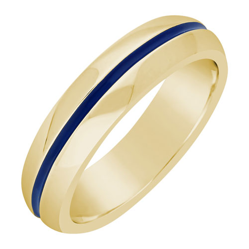 Thin Blue line Titanium Promise Ring b8 – Titanium Rings Studio
