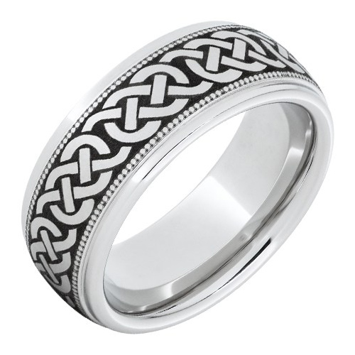 Titanium 8mm Celtic Knot Ring with Milgrain Edges