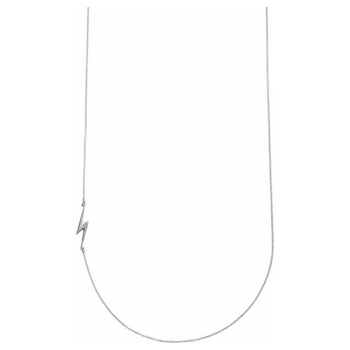 14k White Gold Lightning Bolt Necklace 18in