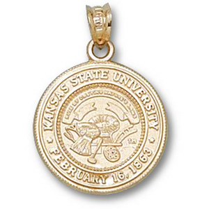 10kt Yellow Gold 5/8in Kansas State University Seal Pendant