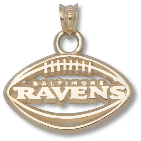 14kt Yellow Gold Baltimore Ravens 1/2in Pendant