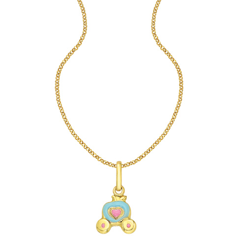 Cinderella's Pumpkin Coach Necklace - 14kt Yellow Gold