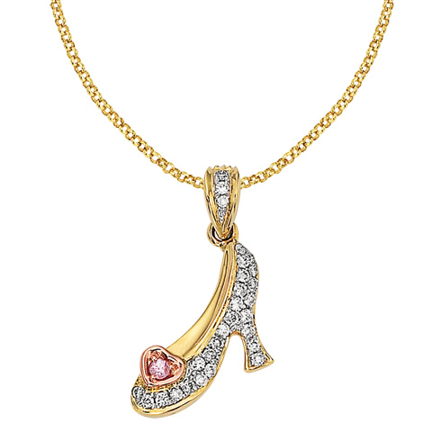 Cinderella Diamond Slipper Necklace