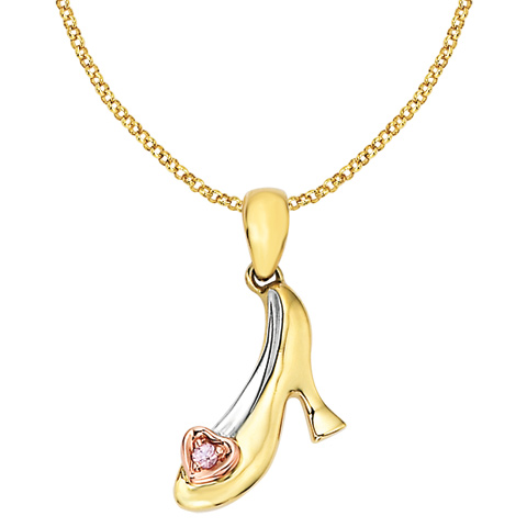 Cinderella Pink Sapphire Slipper Necklace