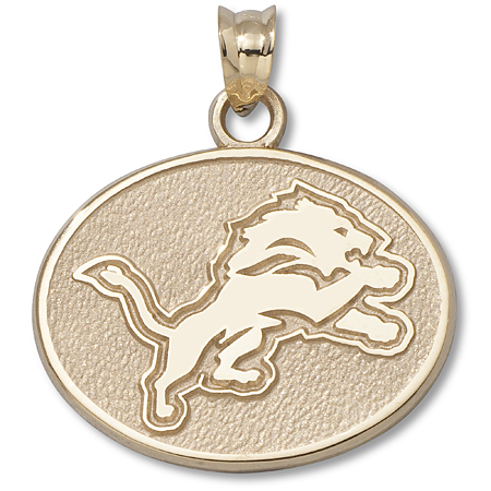 14kt Yellow Gold Detroit Lions 5/8in Pendant