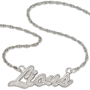 Detroit Lions 18in Sterling Silver Script Necklace