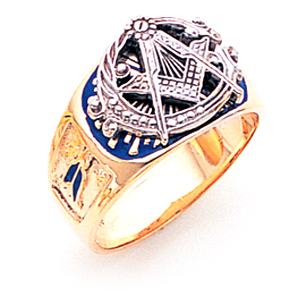 10kt Gold Masonic Ring with Jumbo G Square and Compasses MAS1092BL