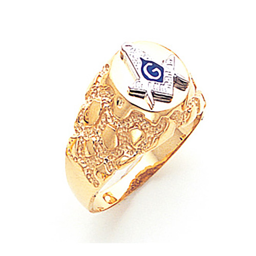 Jumbo Blue Lodge Ring - 10k Gold