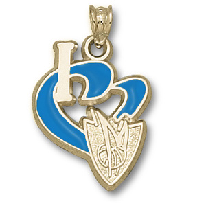 Dallas Mavericks Heart 3/4in Pendant 10kt Gold