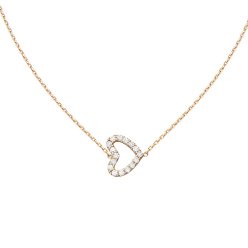 Rose Gold Mini Heart Necklace for Women