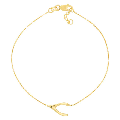 Gold-plated Sterling Silver Wishbone Charm Bracelet Y29-035320FM
