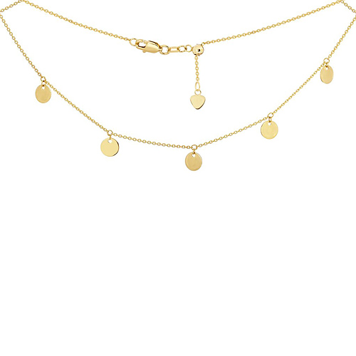 14k Yellow Gold Mini Disc Choker Necklace