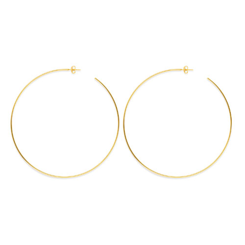 14k Yellow Gold 3 1/2in Open Post Hoop Earrings