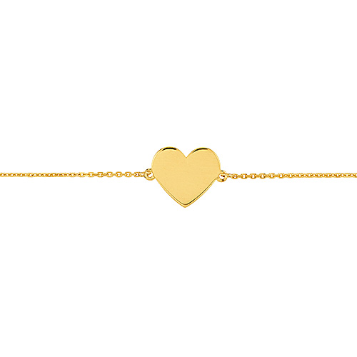 14k Yellow Gold Mini Heart Charm Bracelet