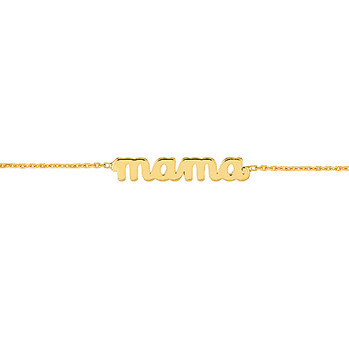 14k Yellow Gold Mama Name Plate Bracelet