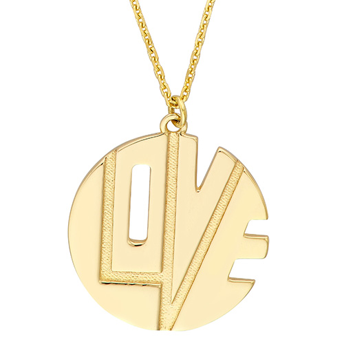 14k Yellow Gold Cut-out Love Necklace