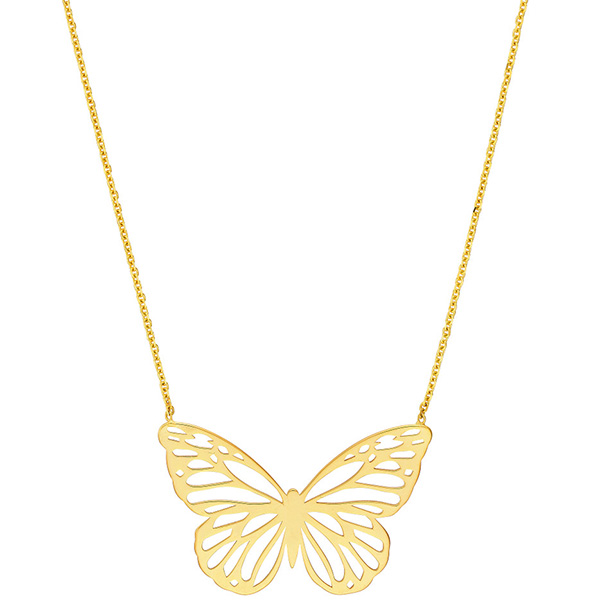 14k Yellow Gold Cut-out Butterfly Necklace