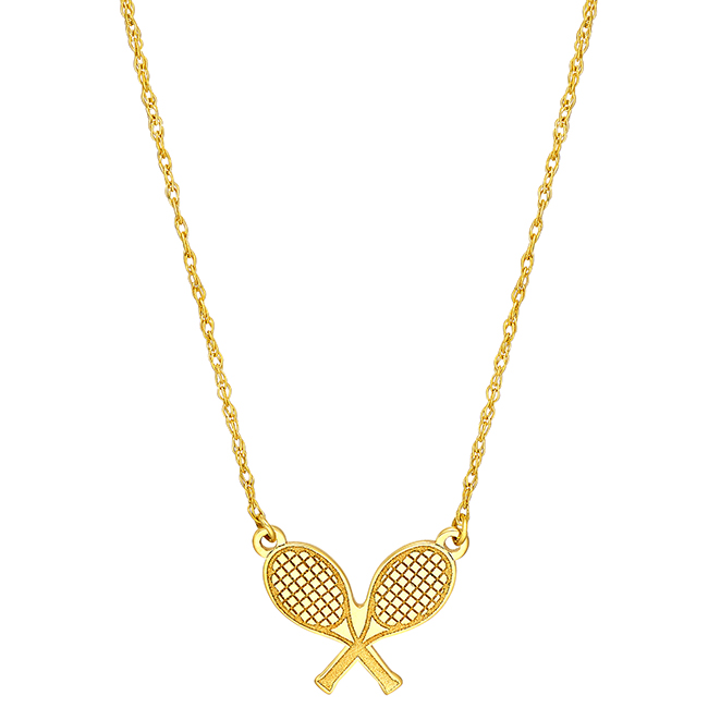 14k Yellow Gold Mini Tennis Necklace