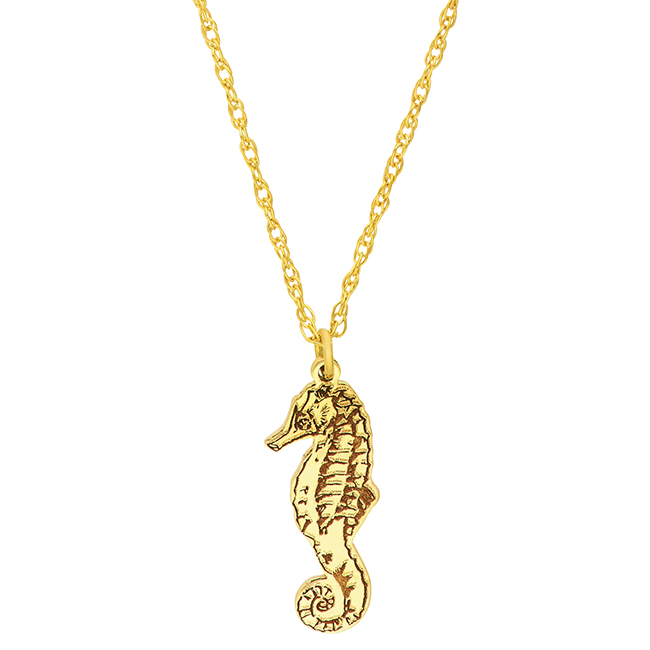 14k Yellow Gold Mini Seahorse Necklace