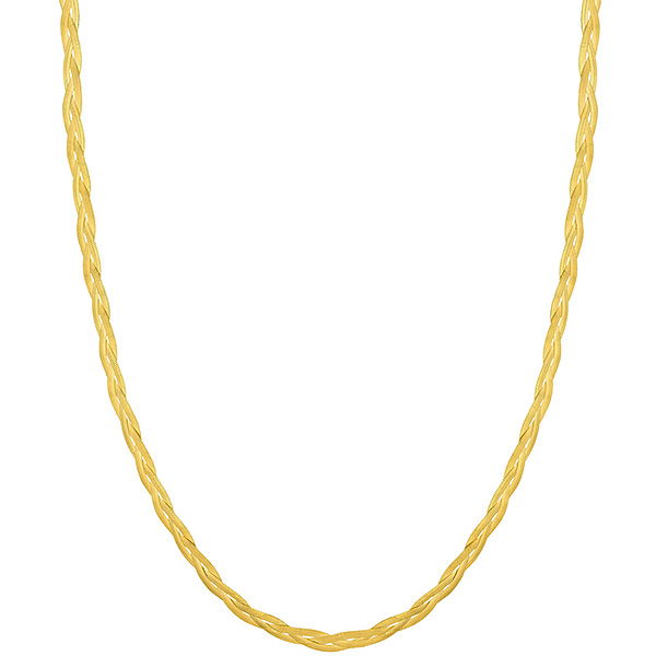 14k Yellow Gold Braided Herringbone Chain 18in