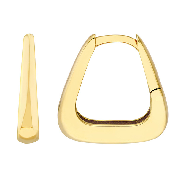 14k Yellow Gold Tapered U Shaped Huggie Hoop Earrings