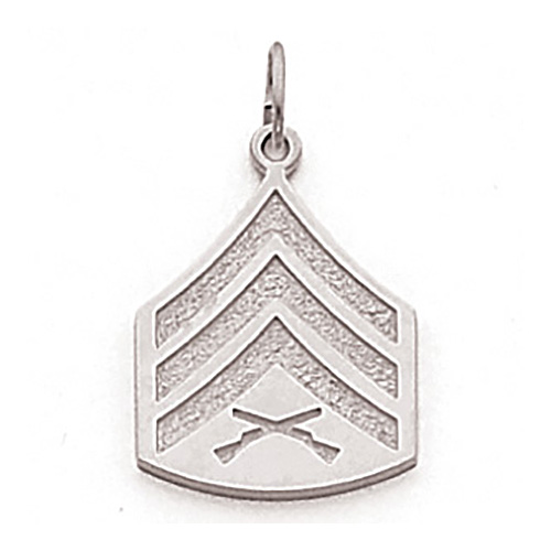 Sterling Silver 3/4in US Marine Corps Sergeant Pendant MIL123SS