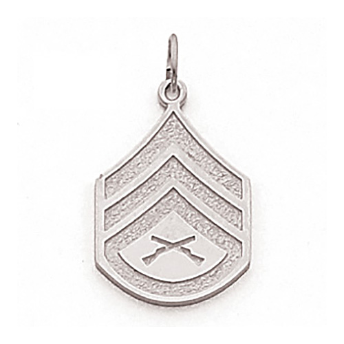 Sterling Silver 7/8in US Marine Corps Staff Sergeant Pendant MIL124SS