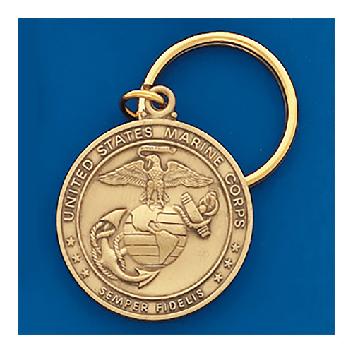 1 3/4in 22kt Gold Plated U.S. Marines Key Ring