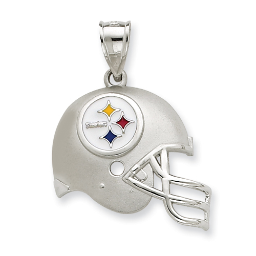 Pittsburgh Steelers 3/4in Sterling Silver Helmet Pendant