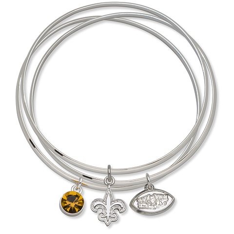 Saints Football Champions Triple Bangle Bracelet