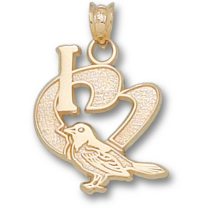 Baltimore Orioles 3/4in 10k I Love Bird Pendant