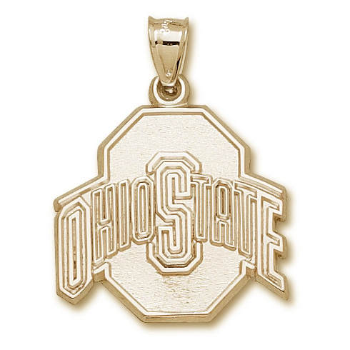 14kt Yellow Gold 1in Ohio State University Athletic O Pendant OSU043