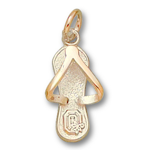 14kt Yellow Gold 5/8in Ohio State University Flip Flop Pendant