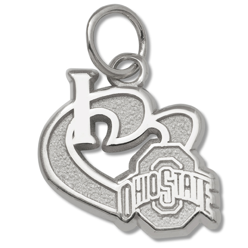 Sterling Silver 1/2in I Love Ohio State Pendant