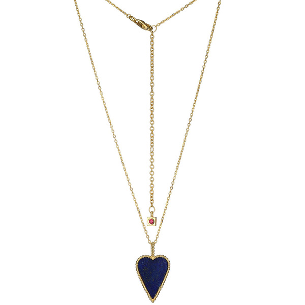 ELLE Gold-plated Sterling Silver Blue Lapis Heart Necklace