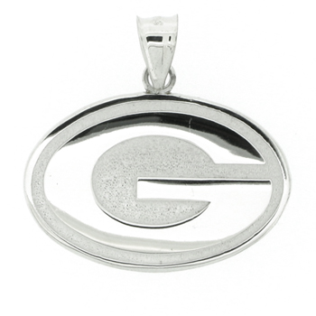 Green Bay Packers 3/4in Sterling Silver Logo Pendant PAC015-SS