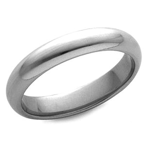 Platinum Domed Comfort Fit Band 4mm PCF040-PLAT | Joy Jewelers