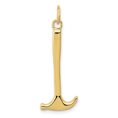 10k Yellow Gold Hammer Pendant 1in