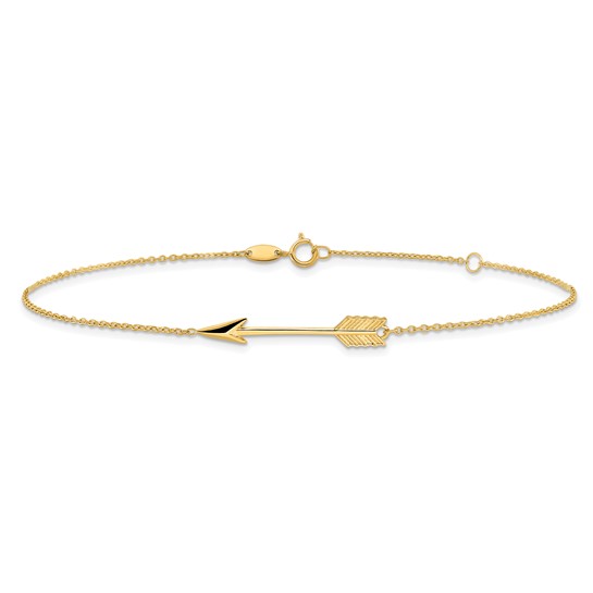 10k Yellow Gold Arrow Charm Anklet