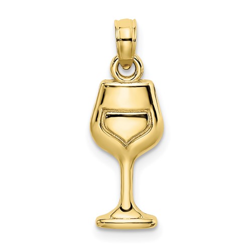 10k Yellow Gold Small Wine Glass Charm