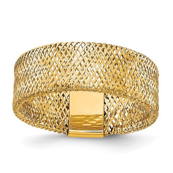 10k Yellow Gold Ladies' Stretch Mesh Ring